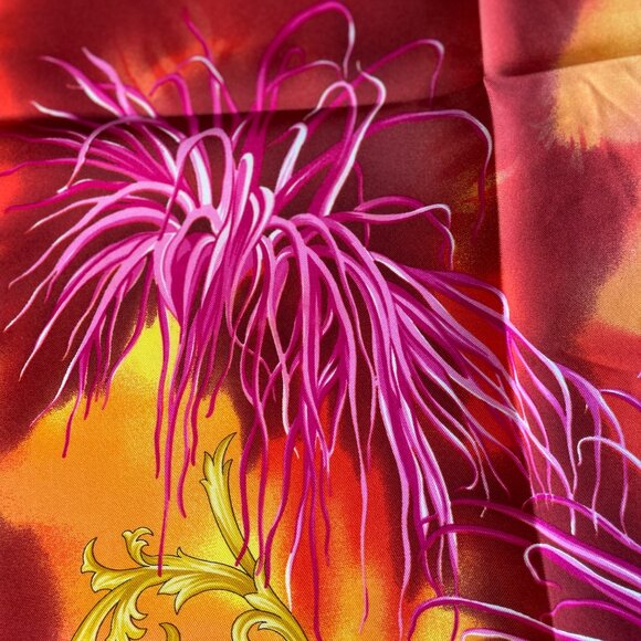 Versace “Trésor de la Mer” Silk Scarf – Coral Sea Print - Picture 11 of 15